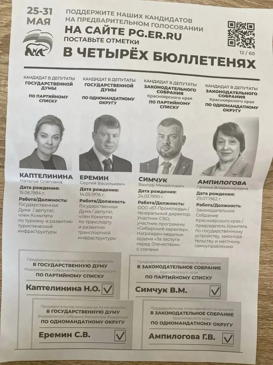 Администрации рассылают требования к сотрудникам коммерческих и бюджетных организаций участвовать в праймериз «ЕР», указывают конкретных кандидатов и требуют ежедневных отчётов — сообщения поступают из Красноярского края, Новосибирской области, Нижнего Новгорода, Камчатки и Владивостока.